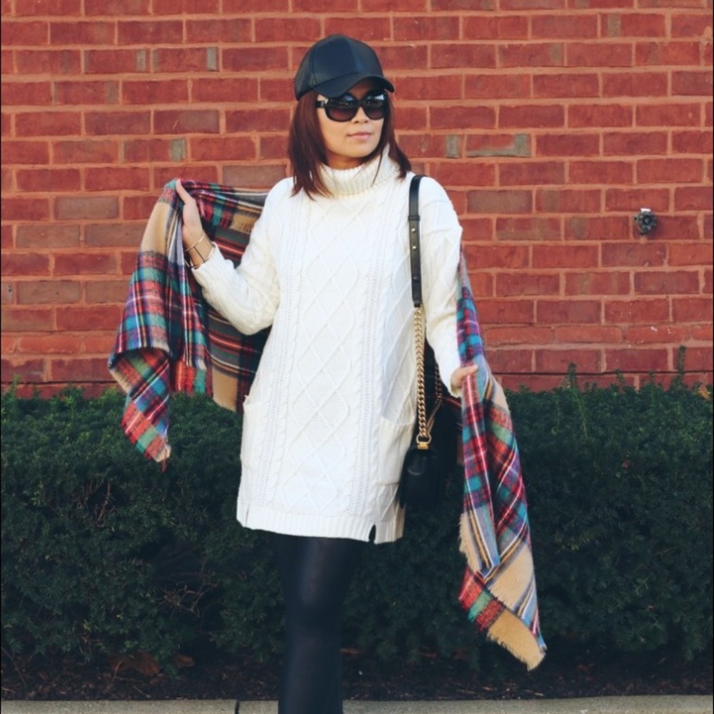 White sweater dress